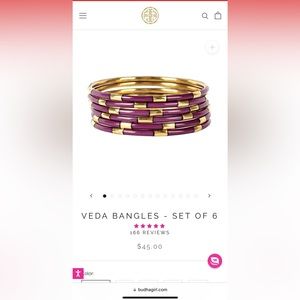 Budha Girl amethyst bangle set of 6. Never worn. Comes with box.